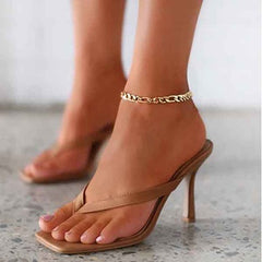High Heeled Sandals Open Almond Toes Exposed Heels