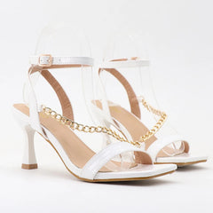 High Heels Rome Sandals Heels Chain Snakeskin Sandals Prom Wedding Shoes
