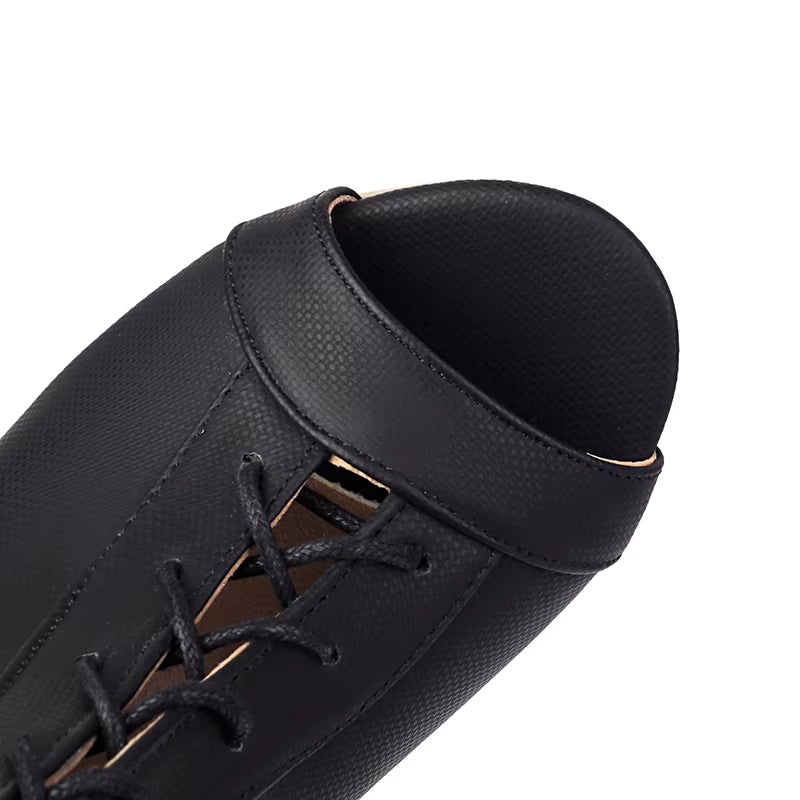 Hollow out Lace-Up Peep Toe Stilettos High Heels