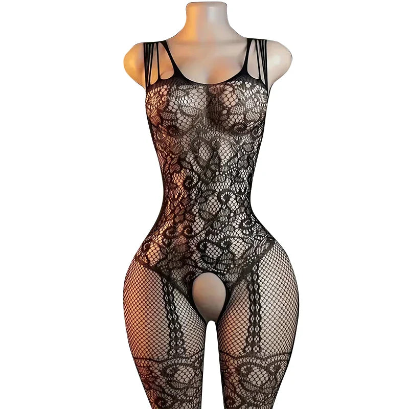 Porn Sexiest Bodysuits Transparent Bodystocking Crotchless Teddies Full Body Lingerie Stripper Erotic