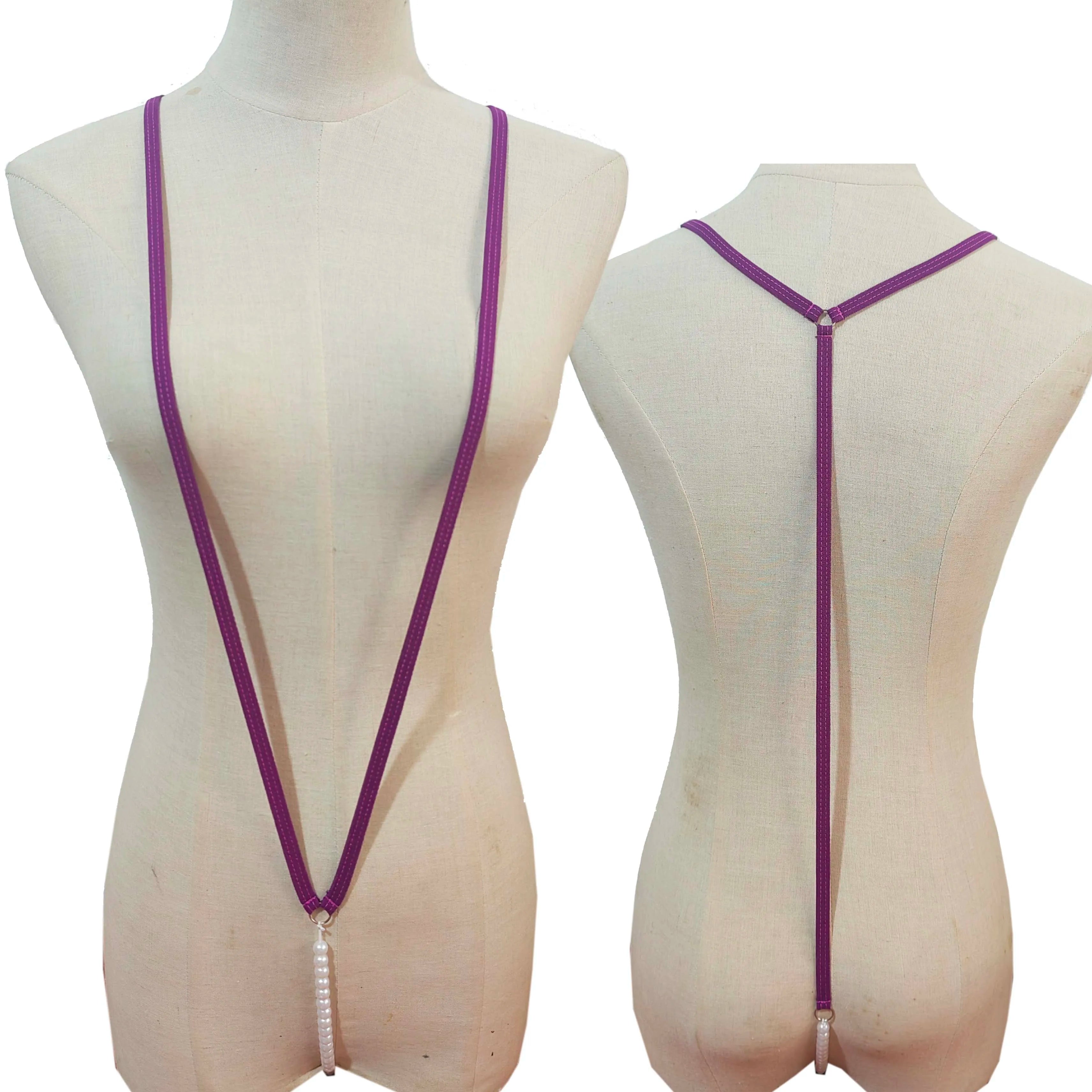 Sheer Mini Bodysuit Woman Lingerie Porn Micro Bikinis Back Bare Outfits Erotic Tiny Bow-tie Underwear Set