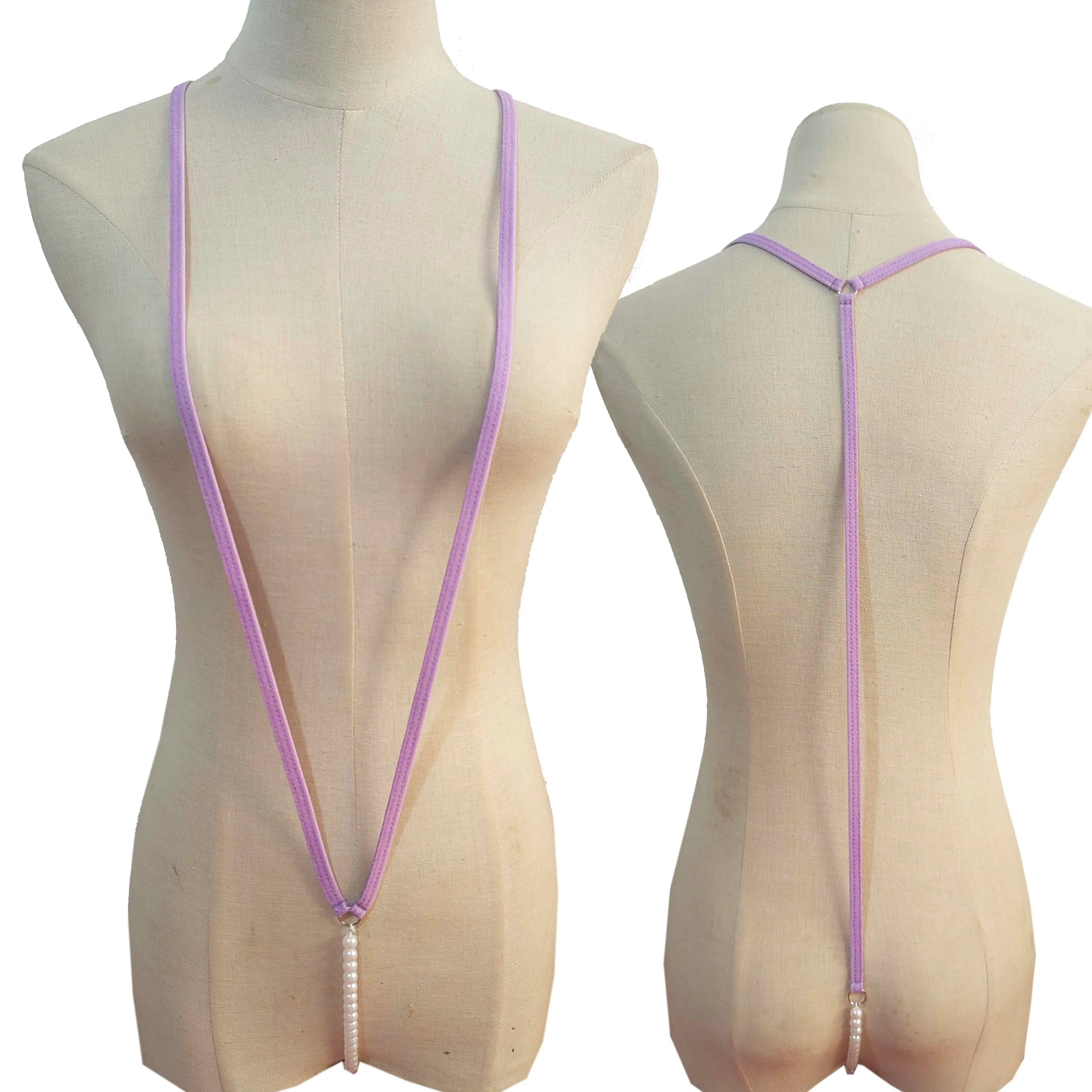 Sheer Mini Bodysuit Woman Lingerie Porn Micro Bikinis Back Bare Outfits Erotic Tiny Bow-tie Underwear Set