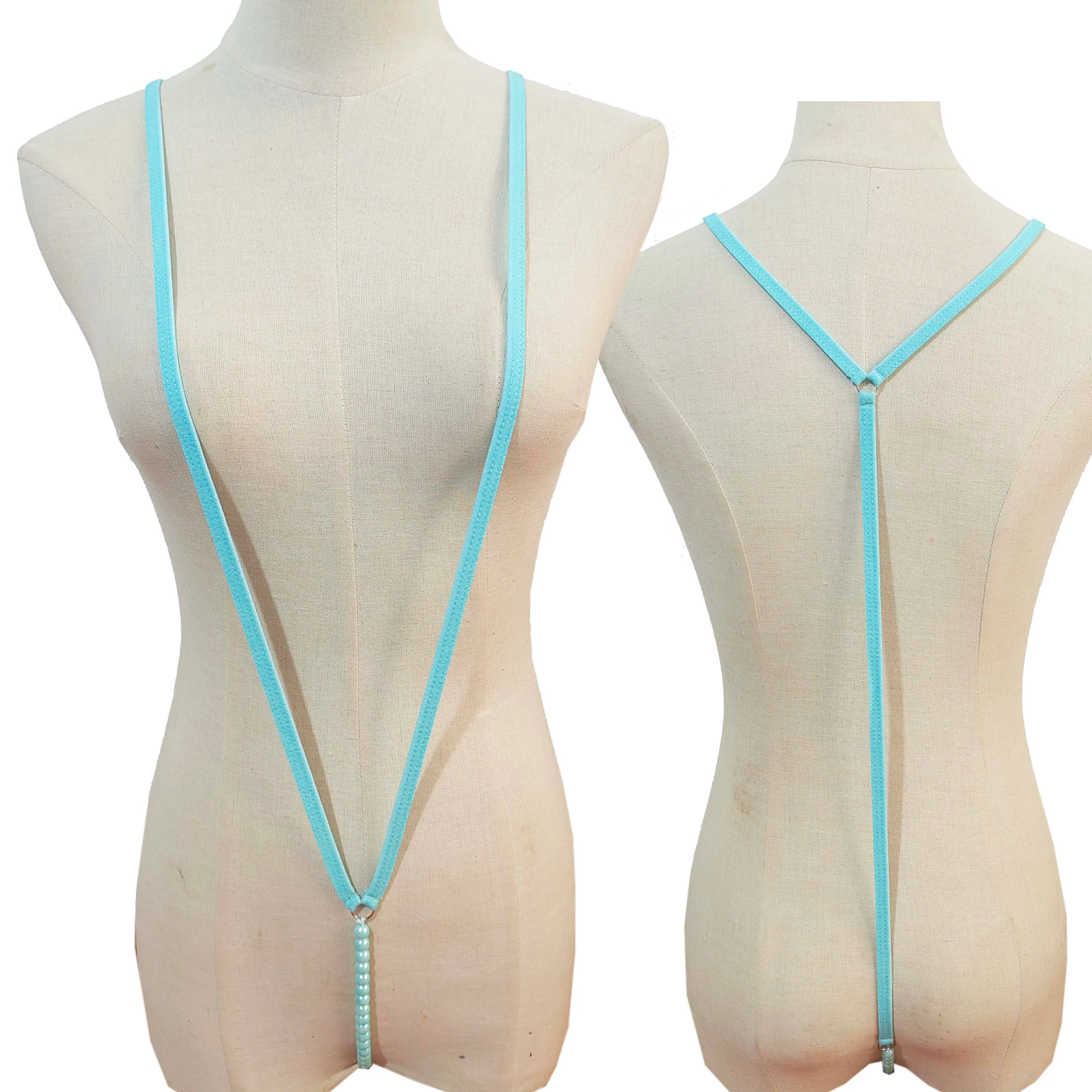 Sheer Mini Bodysuit Woman Lingerie Porn Micro Bikinis Back Bare Outfits Erotic Tiny Bow-tie Underwear Set