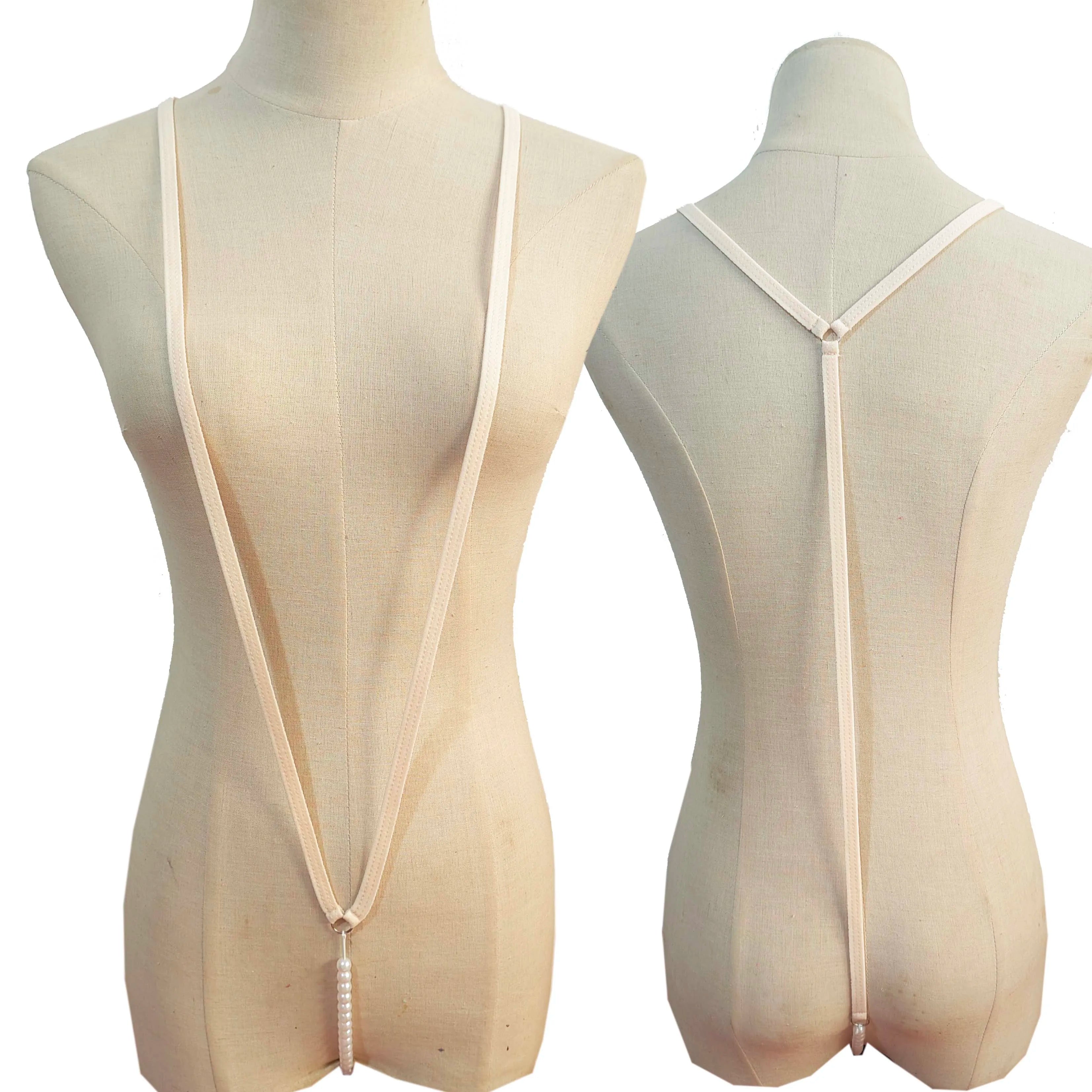 Sheer Mini Bodysuit Woman Lingerie Porn Micro Bikinis Back Bare Outfits Erotic Tiny Bow-tie Underwear Set