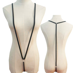 Sheer Mini Bodysuit Woman Lingerie Porn Micro Bikinis Back Bare Outfits Erotic Tiny Bow-tie Underwear Set