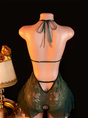 Deep V Neck Bodysurit Crotchless Bold Lingerie Erotic Babydoll Tights Transparent Porn Desire Underwear