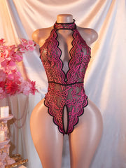 Lace Bodysuit Crotchless Bold