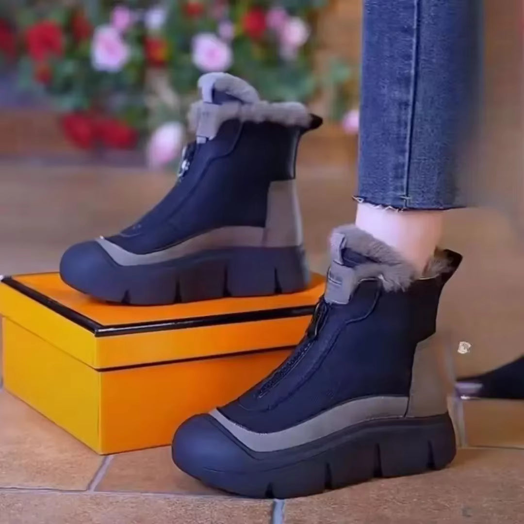 Insulation Plush With anti Slip increased Height Versatile High Top Snow Cotton Shoes