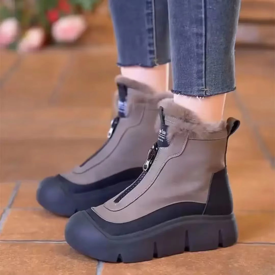 Insulation Plush With anti Slip increased Height Versatile High Top Snow Cotton Shoes