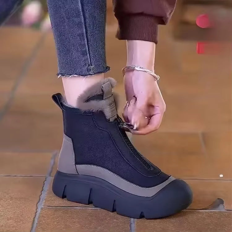 Insulation Plush With anti Slip increased Height Versatile High Top Snow Cotton Shoes