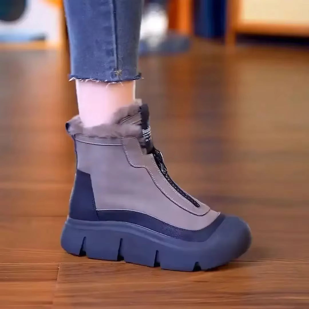 Insulation Plush With anti Slip increased Height Versatile High Top Snow Cotton Shoes