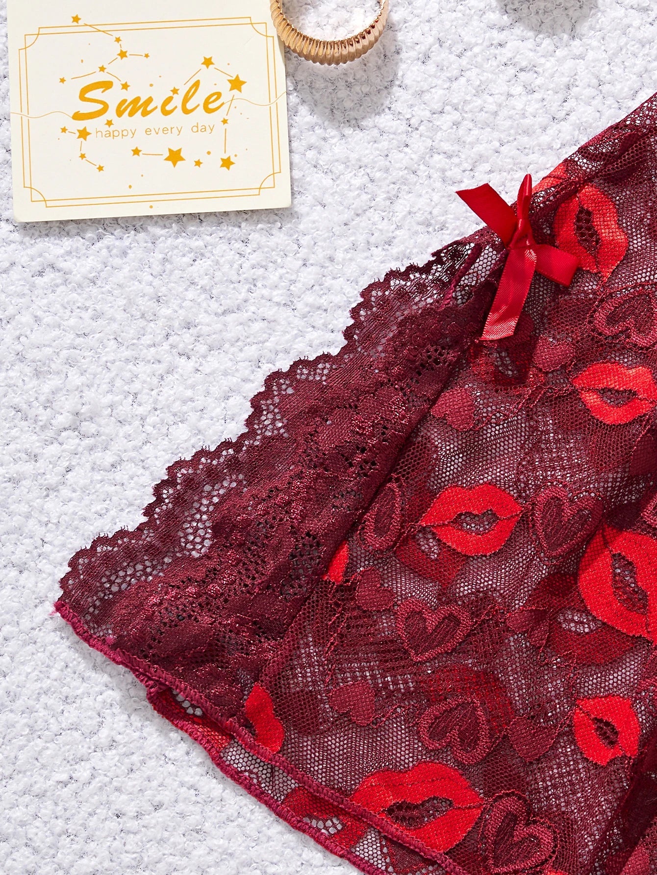 Irresistible Red Lingerie Dress See Through Mesh Sleepwear