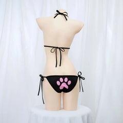 Japanese Anime Kawaii Cat Paw Micro Bikini Set