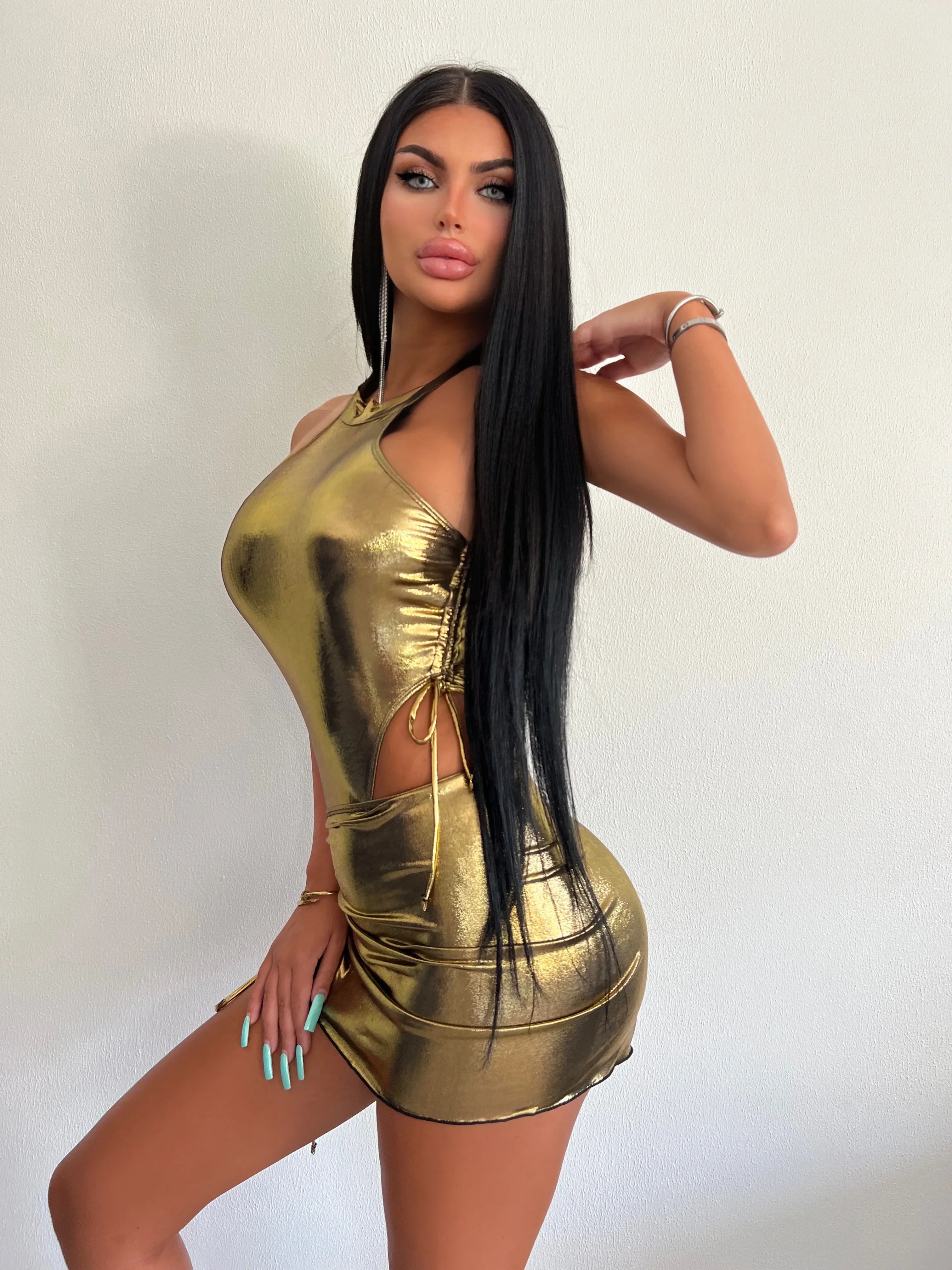Jumpsuit Wrap Hip Skirt Set Ol Light Mature Spice Girl Breast Dress