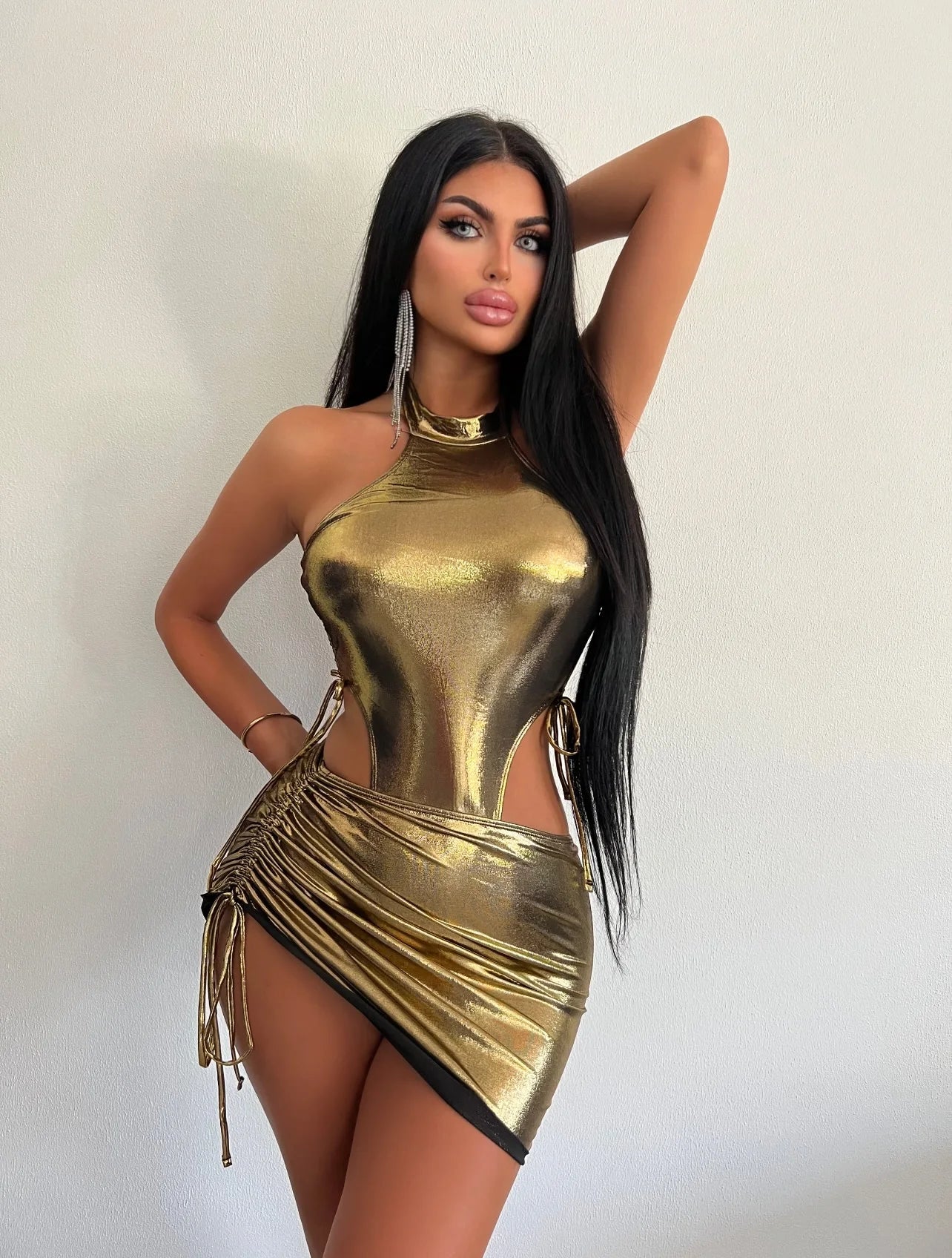 Jumpsuit Wrap Hip Skirt Set Ol Light Mature Spice Girl Breast Dress