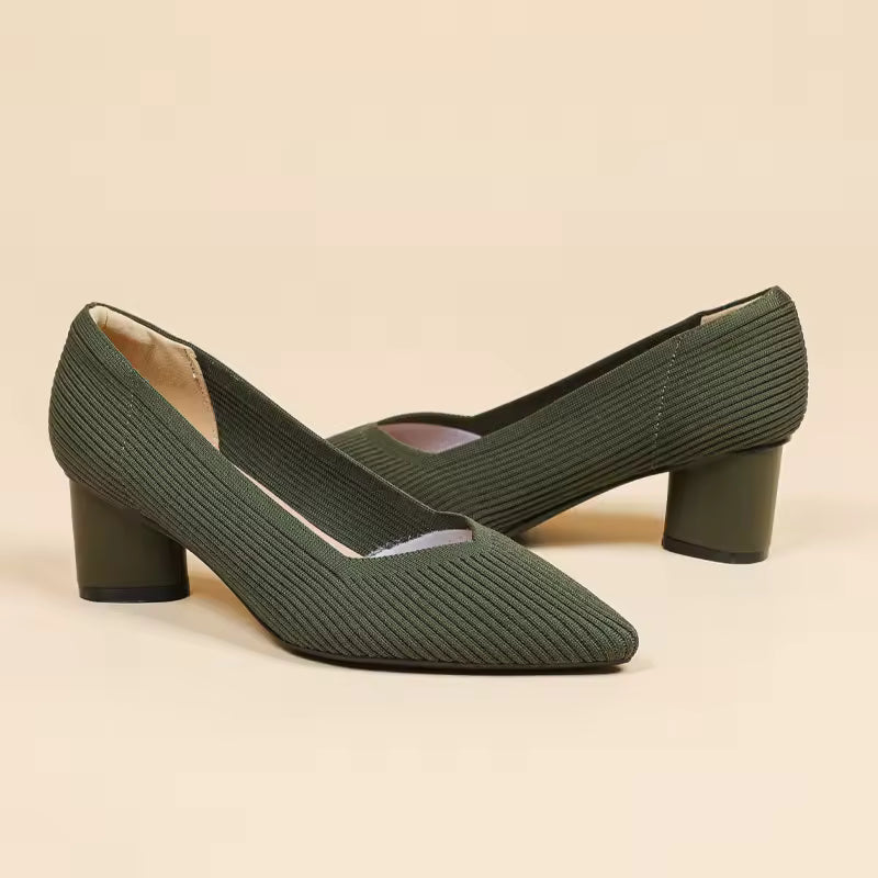 Formal Knitted Breathable Anti slip Rubber Sling-backs Sole Shoes