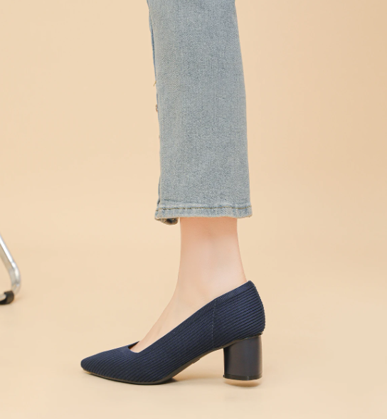 Formal Knitted Breathable Anti slip Rubber Sling-backs Sole Shoes