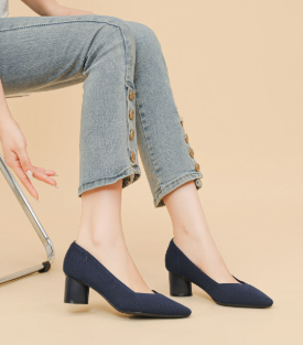 Formal Knitted Breathable Anti slip Rubber Sling-backs Sole Shoes