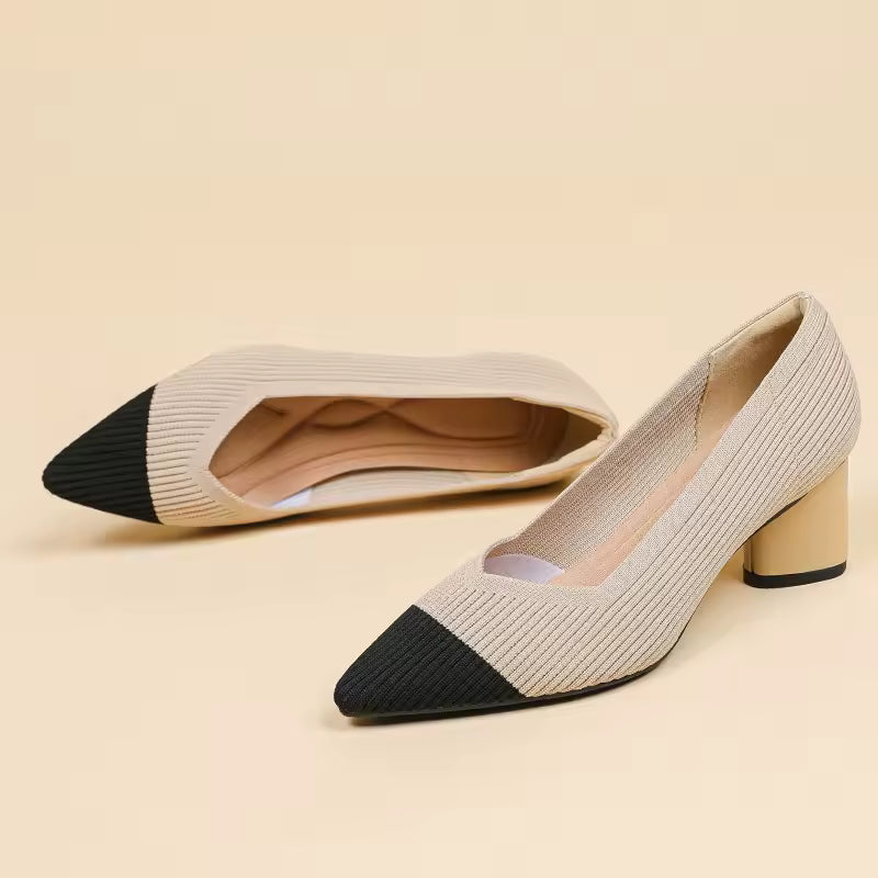 Formal Knitted Breathable Anti slip Rubber Sling-backs Sole Shoes