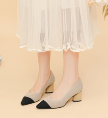 Formal Knitted Breathable Anti slip Rubber Sling-backs Sole Shoes
