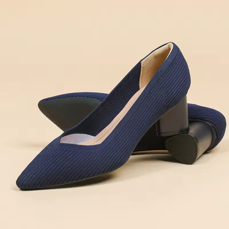 Formal Knitted Breathable Anti slip Rubber Sling-backs Sole Shoes