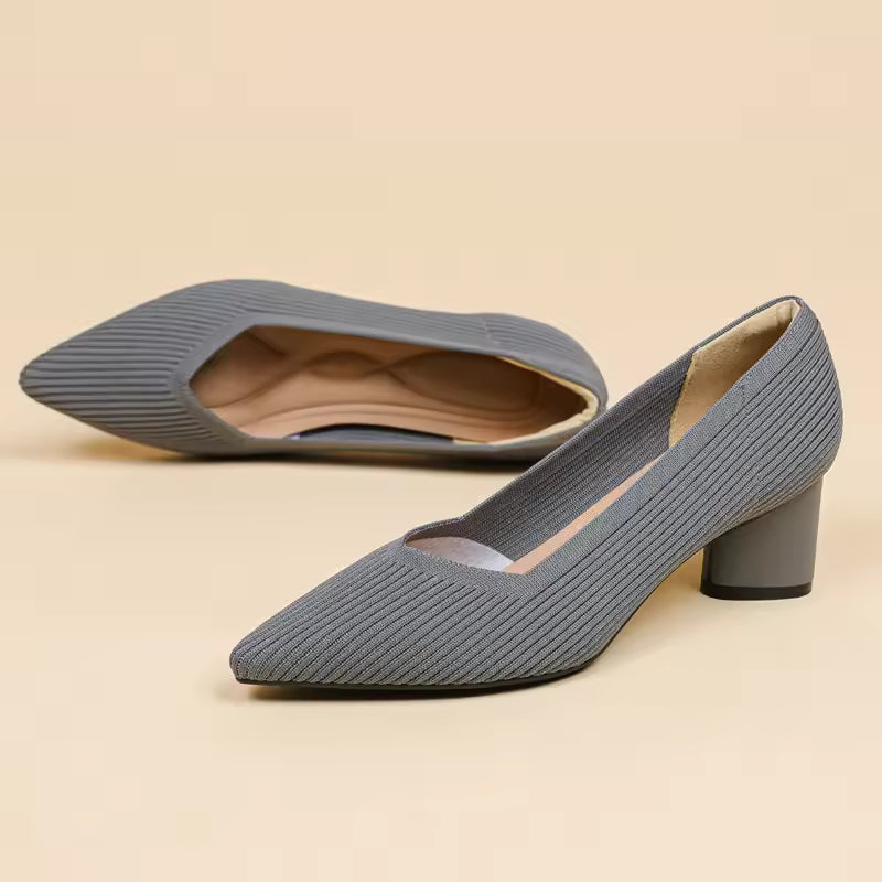 Formal Knitted Breathable Anti slip Rubber Sling-backs Sole Shoes