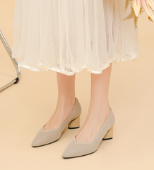 Formal Knitted Breathable Anti slip Rubber Sling-backs Sole Shoes