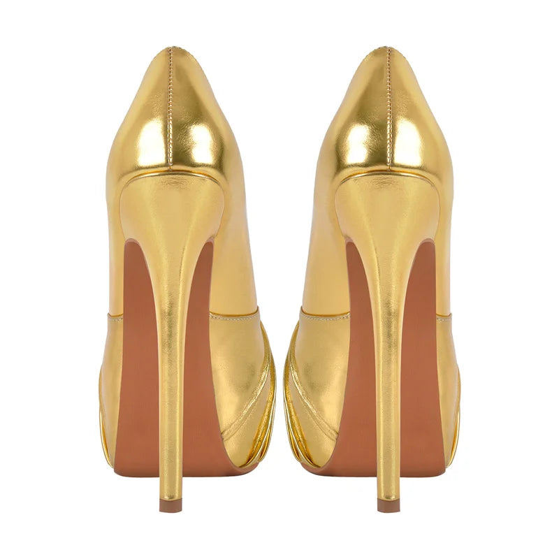 Knot Bow Peep Toe Platform Stiletto Platform Super Heeled Pumps