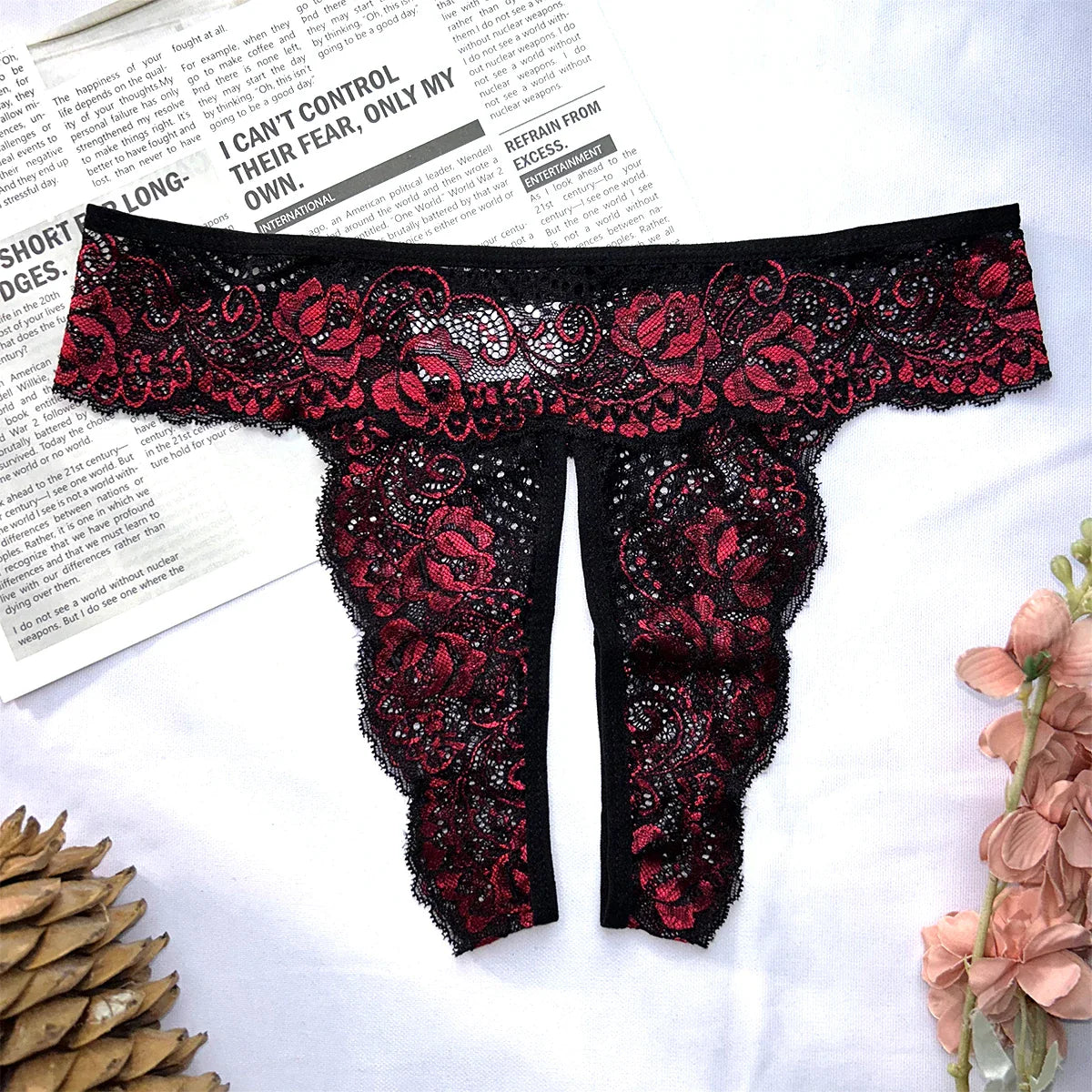 Lace Romantic Floral Thong Soft Underwear G-string Com