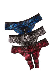 Lace Romantic Floral Thong Soft Underwear G-string Com