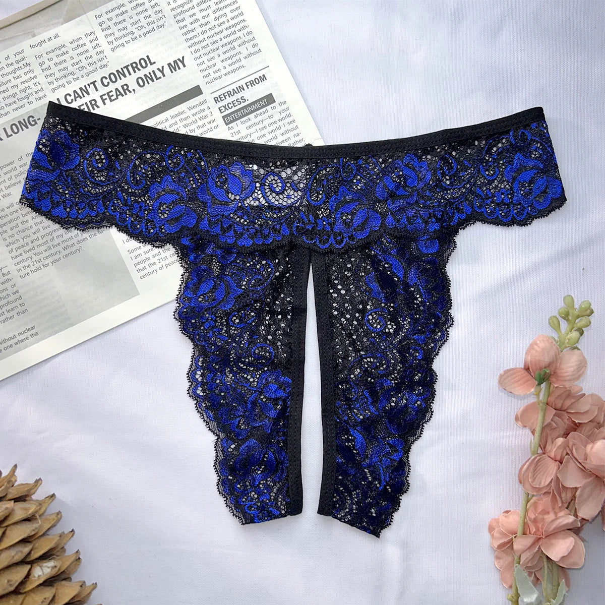 Lace Romantic Floral Thong Soft Underwear G-string Com