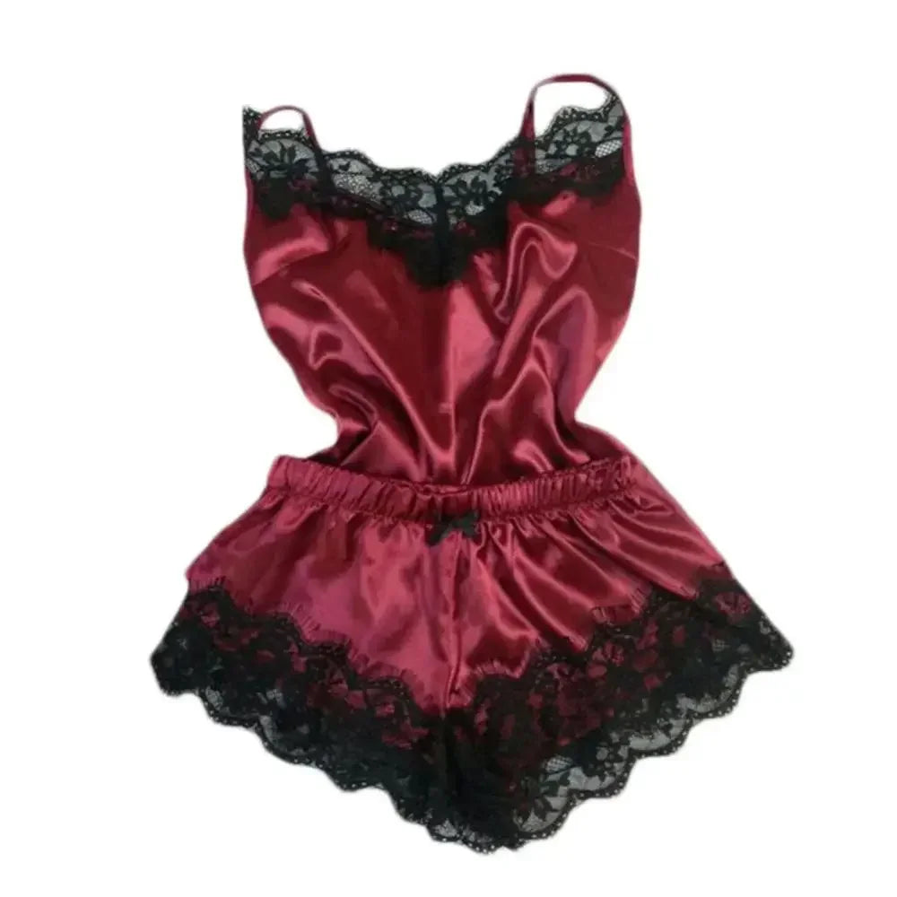 Lace Satin Pajama Set