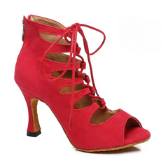Lace-UP Latin High Heels Open Toes Soft Soles Party Dancing Boots