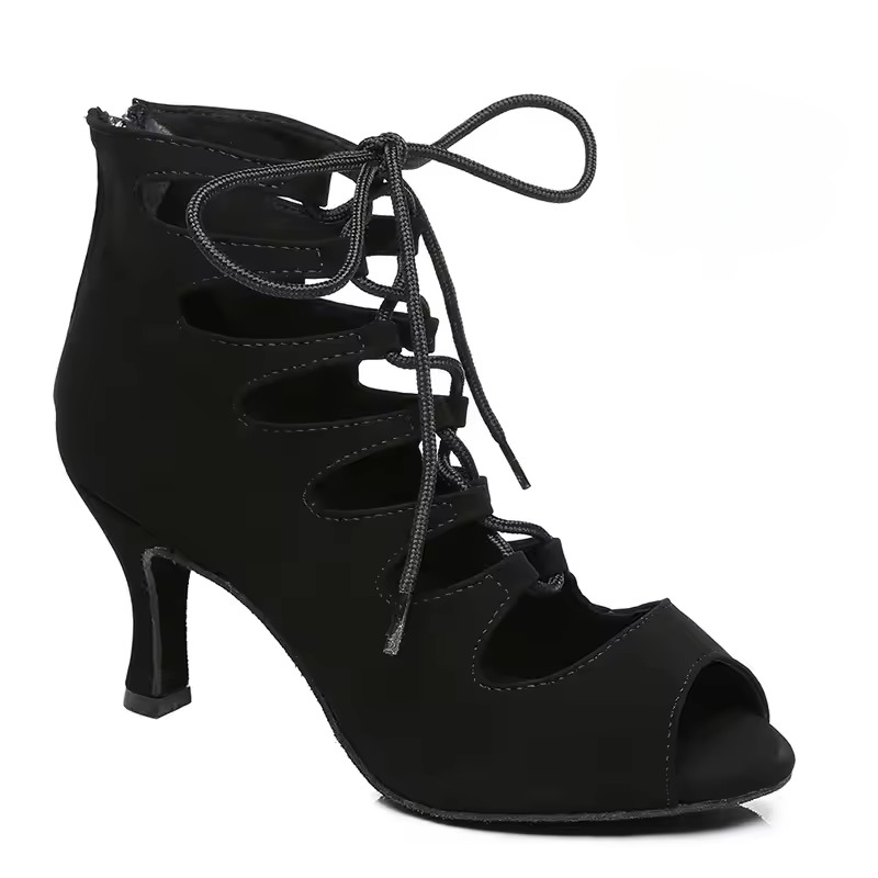 Lace-UP Latin High Heels Open Toes Soft Soles Party Dancing Boots