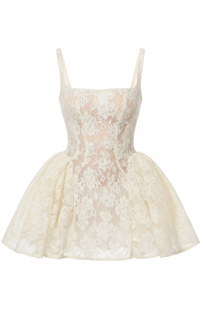 Lace A Line Dress Ivory