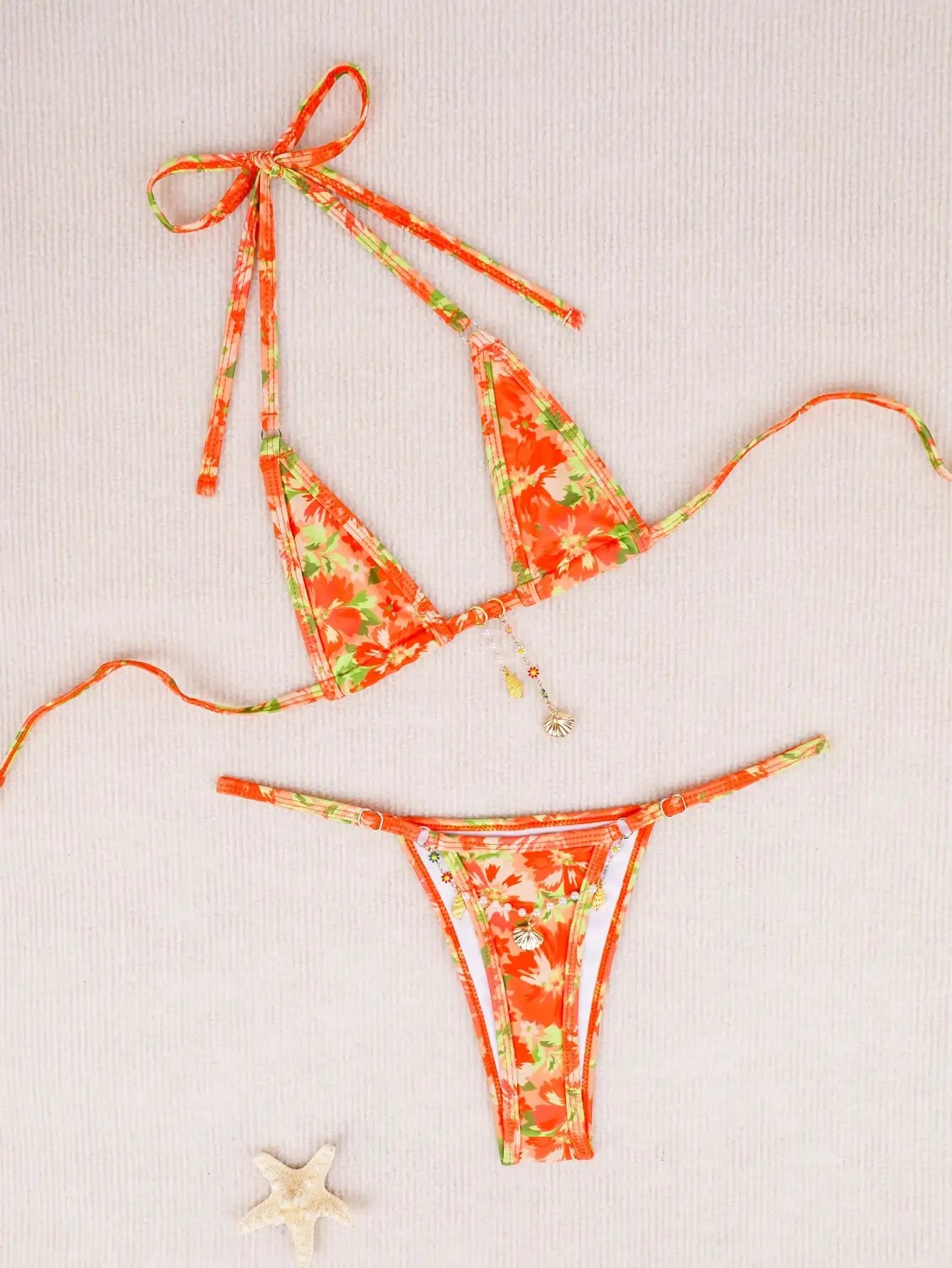 Ladies' Summer Color Coded Swimsuit Lace Up Bikini Swimsuit Summer Beachwear