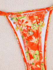 Ladies' Summer Color Coded Swimsuit Lace Up Bikini Swimsuit Summer Beachwear