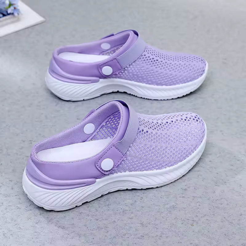 Lightweight Breathable Half-Slip Net Mesh Comfortable Anti-Slip Shoes