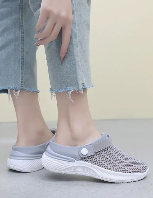 Lightweight Breathable Half-Slip Net Mesh Comfortable Anti-Slip Shoes
