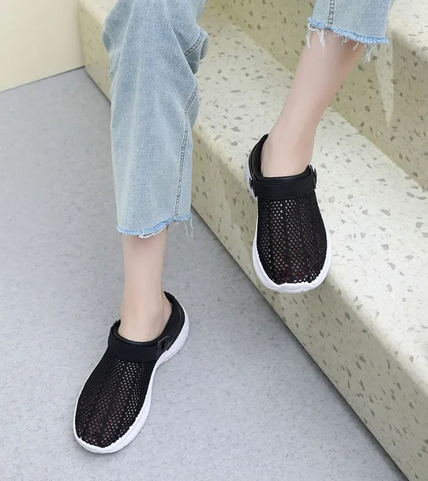 Lightweight Breathable Half-Slip Net Mesh Comfortable Anti-Slip Shoes