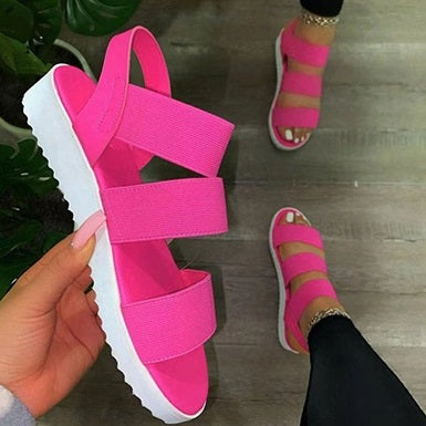 Lightweight Strappy Sandals Textured Soles Rounded Toes