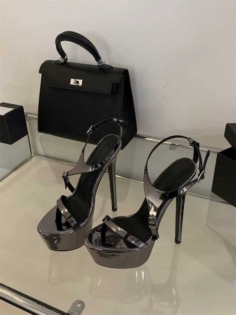 Buckle Strap Banquet High Heels Stripper Pole Platform Sandals