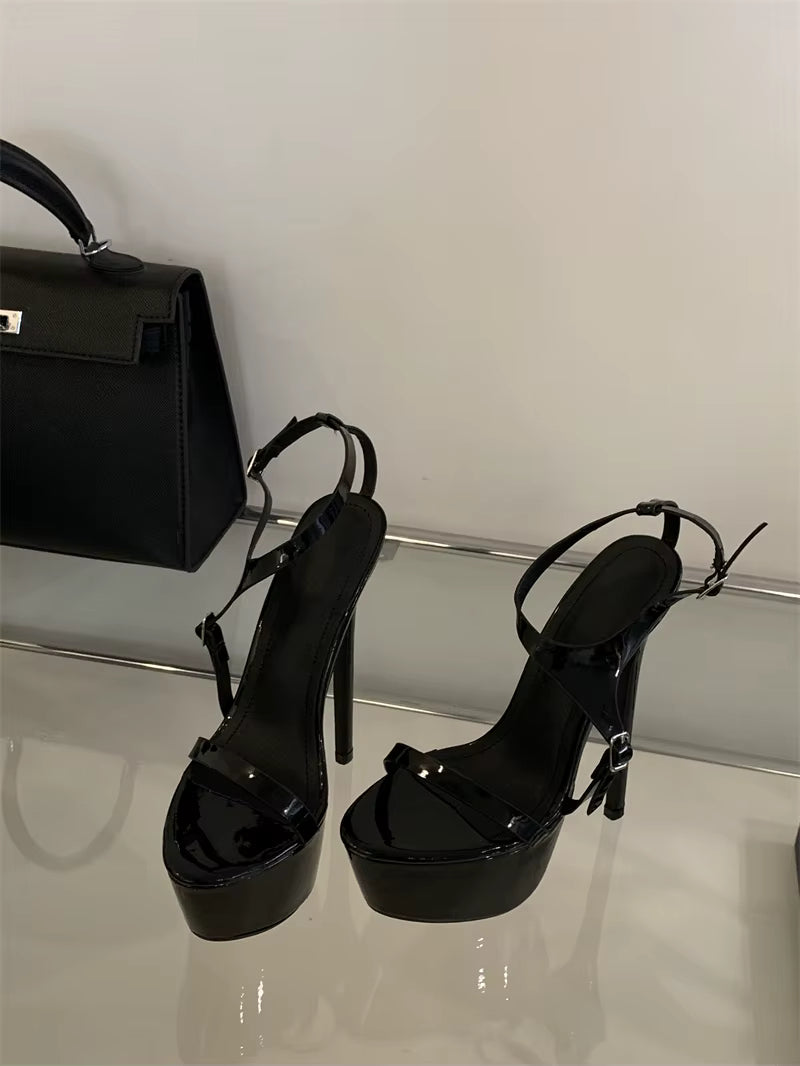Buckle Strap Banquet High Heels Stripper Pole Platform Sandals