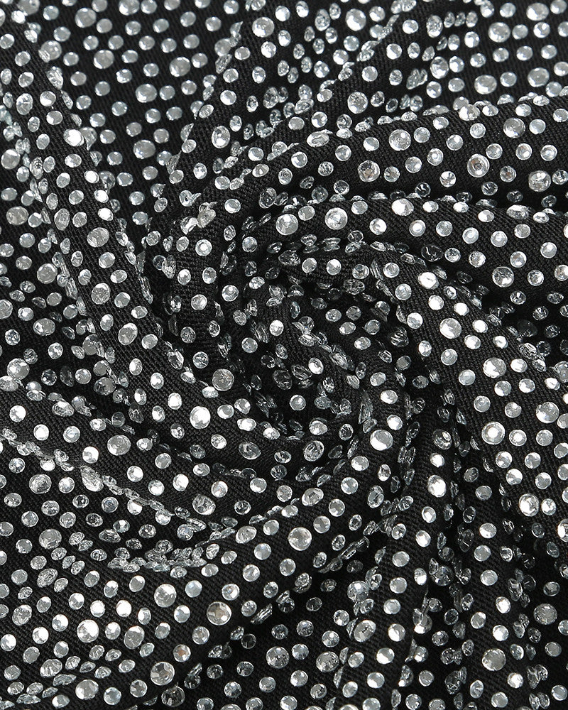 Long Sleeve Crystal Suit Black