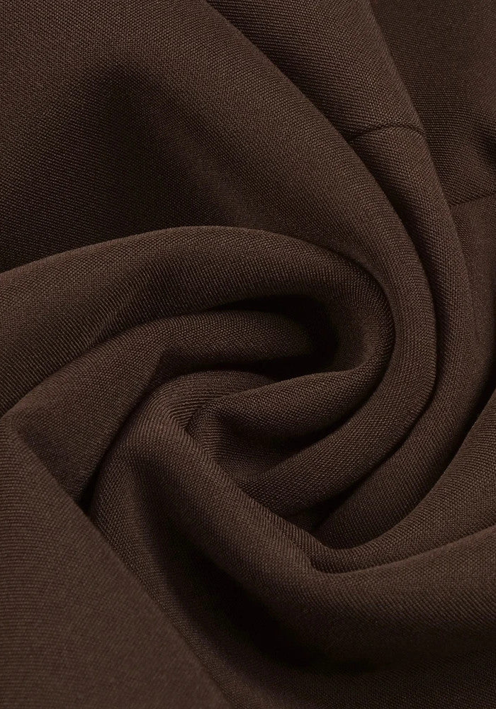 Long Sleeve Draped Detail Maxi Dress Brown