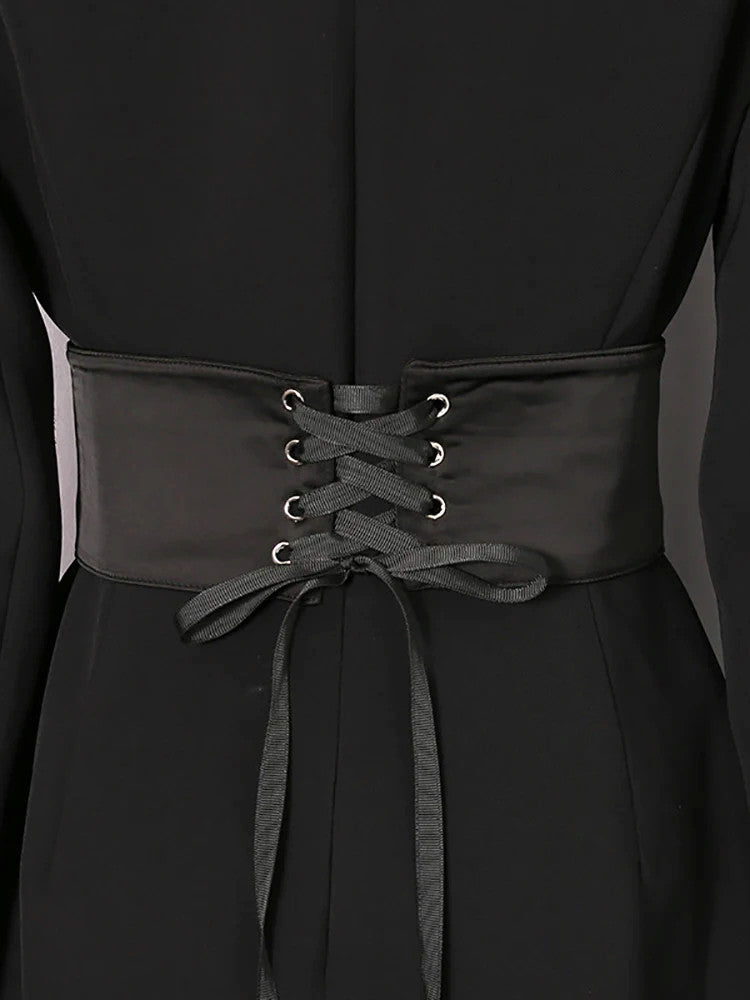 Long Sleeve Embellished Neck Maxi Dress Black