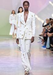 Long Sleeve Ring Detail Suit White