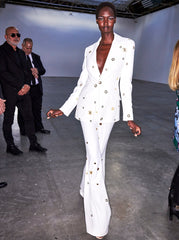 Long Sleeve Ring Detail Suit White