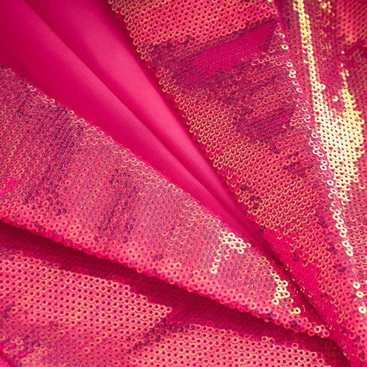 Long Sleeve Sequin Short Suit Hot Pink