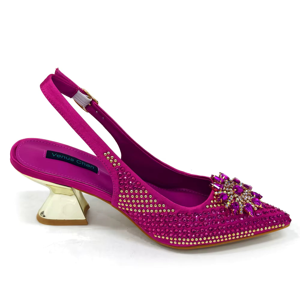 Lucky Star Bag With Elegant Pointed Tip Evening Party Shoes And Bag Set